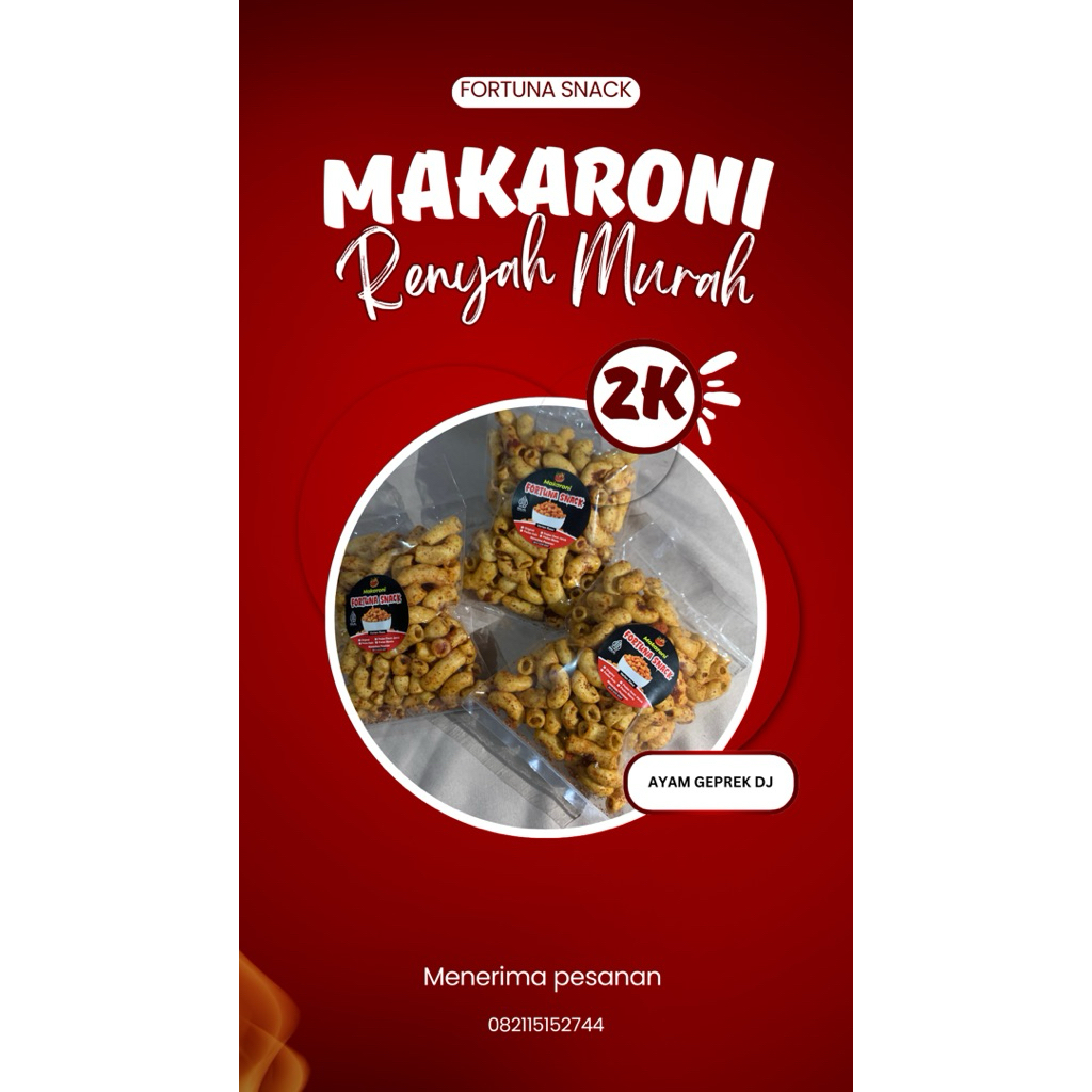 

Fortunasnack.id Makaroni Bantet Renyah Murah Viral