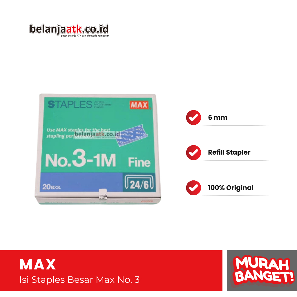

Isi Staples Besar Max No. 3 / Isi Ulang