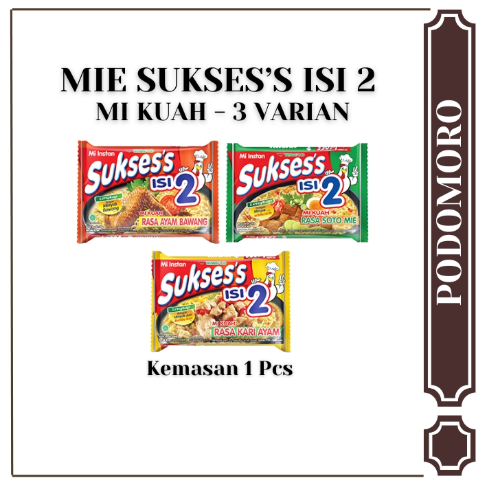 

Mie Suksess isi 2 - Mie Kuah - Rasa Soto Mie / Kari Ayam / Ayam Bawang