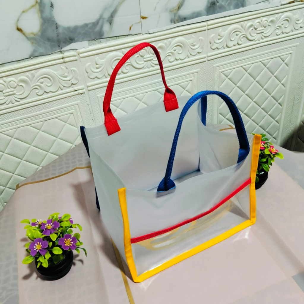 

Tas Mika Bento Warna warni Rainbow Full Colour Hampers Bening dan Doff