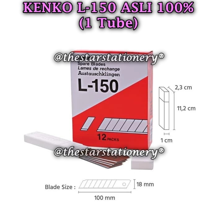 

(1 Tube) GROSIR Isi Cutter KENKO L-150 ORI / Kenko Cutter Blade L-150 / Isi Cutter L-150 (1 Tube)