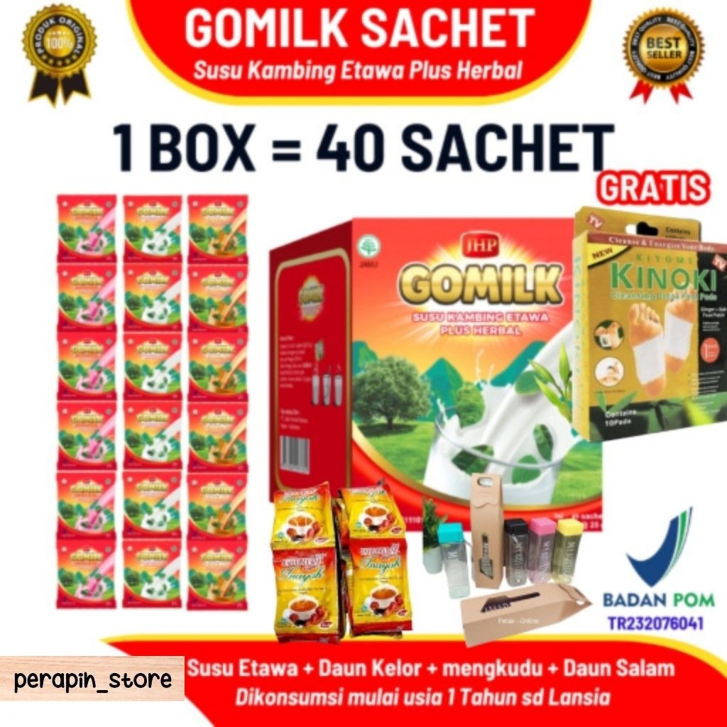

( free hadiah )Susu Kambing Etawa GOMILK Sachet 1kg – Herbal Nafsu Makan, Maag, Asam Urat, Tulang Kuat