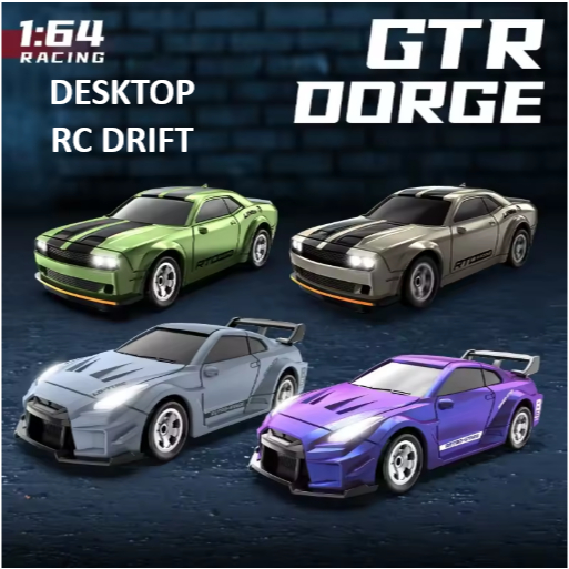 Desktop RC Drift Car Micro LD/ZERO Skala 1:64 QD 2,4 Ghz Model RX7 - GTR dan Dodge  - Mobil RC Mini 