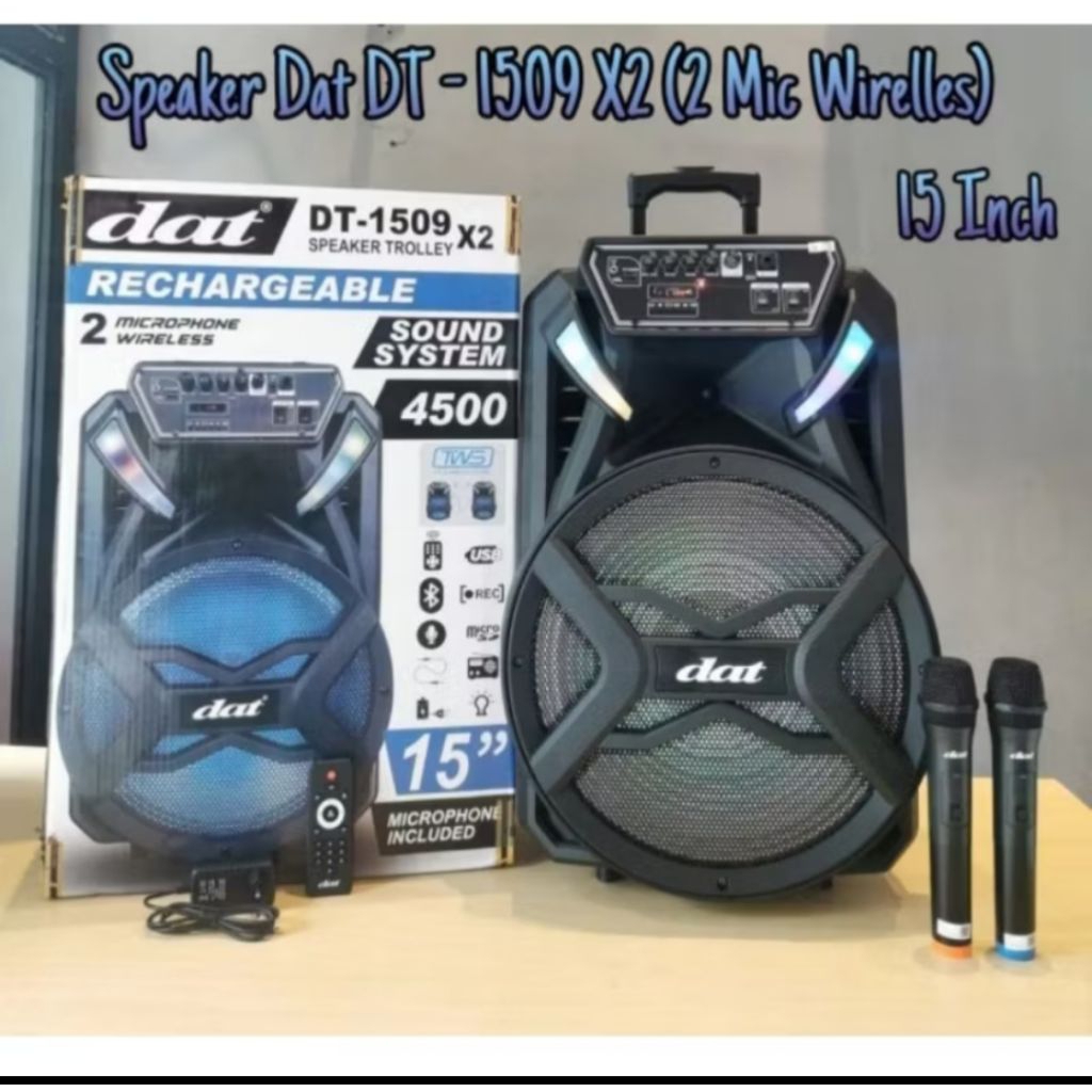 Speaker Aktif DAT 1509 X2 15 inch FREE MIX 2 PCS.