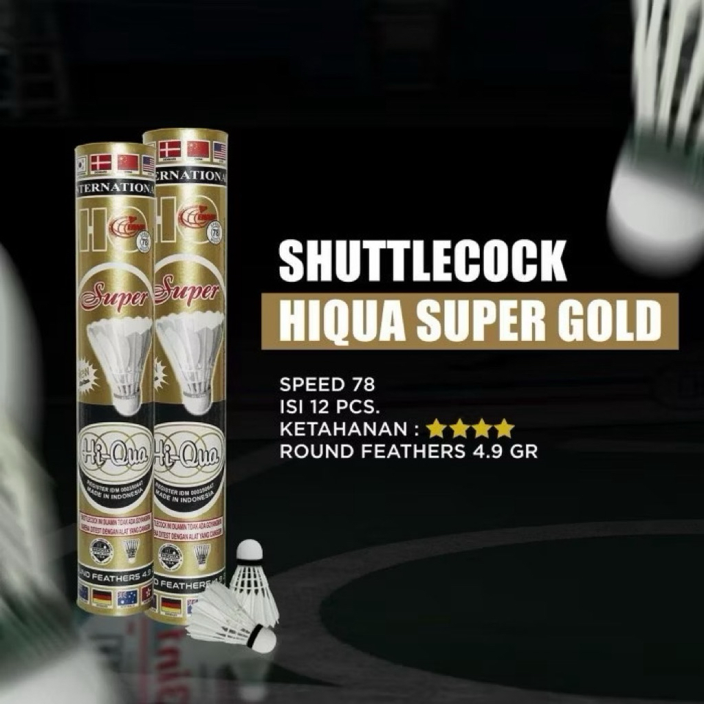 Hi-Qua Shuttlecock (Harga per buah) Badminton Bulutangkis Gold Silver BWF Approved