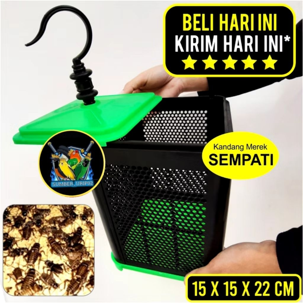Kandang Jangkrik Segi 6 Praktis Besar