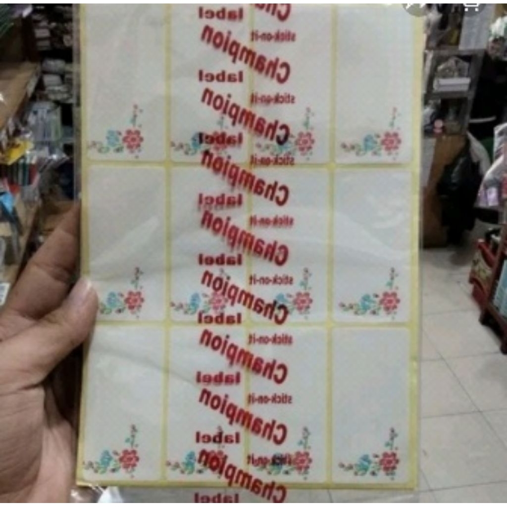 

sticker label champion no 103