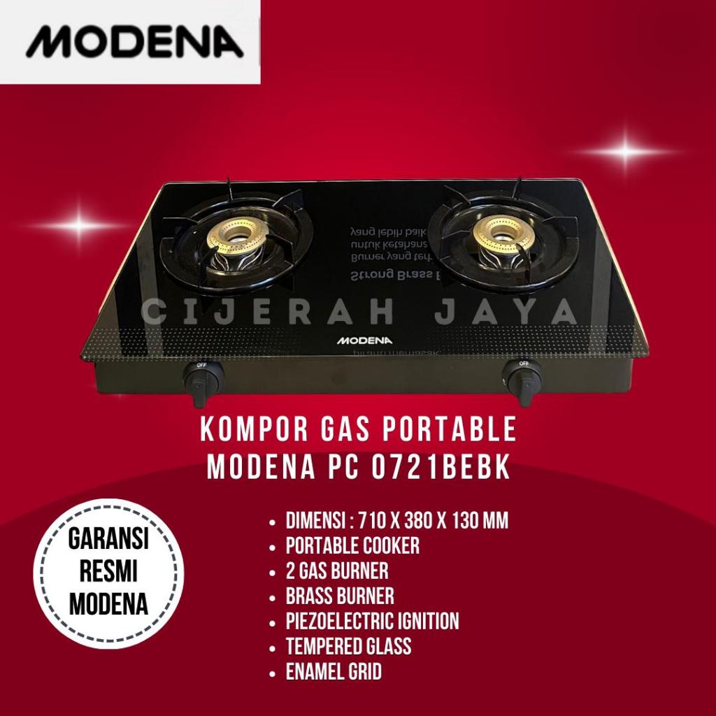 MODENA KOMPOR GAS PORTABLE 2721 L PC 0721 / KOMPOR KACA MODENA 2 TUNGKU PC2721 L/LD/LM PC 2721