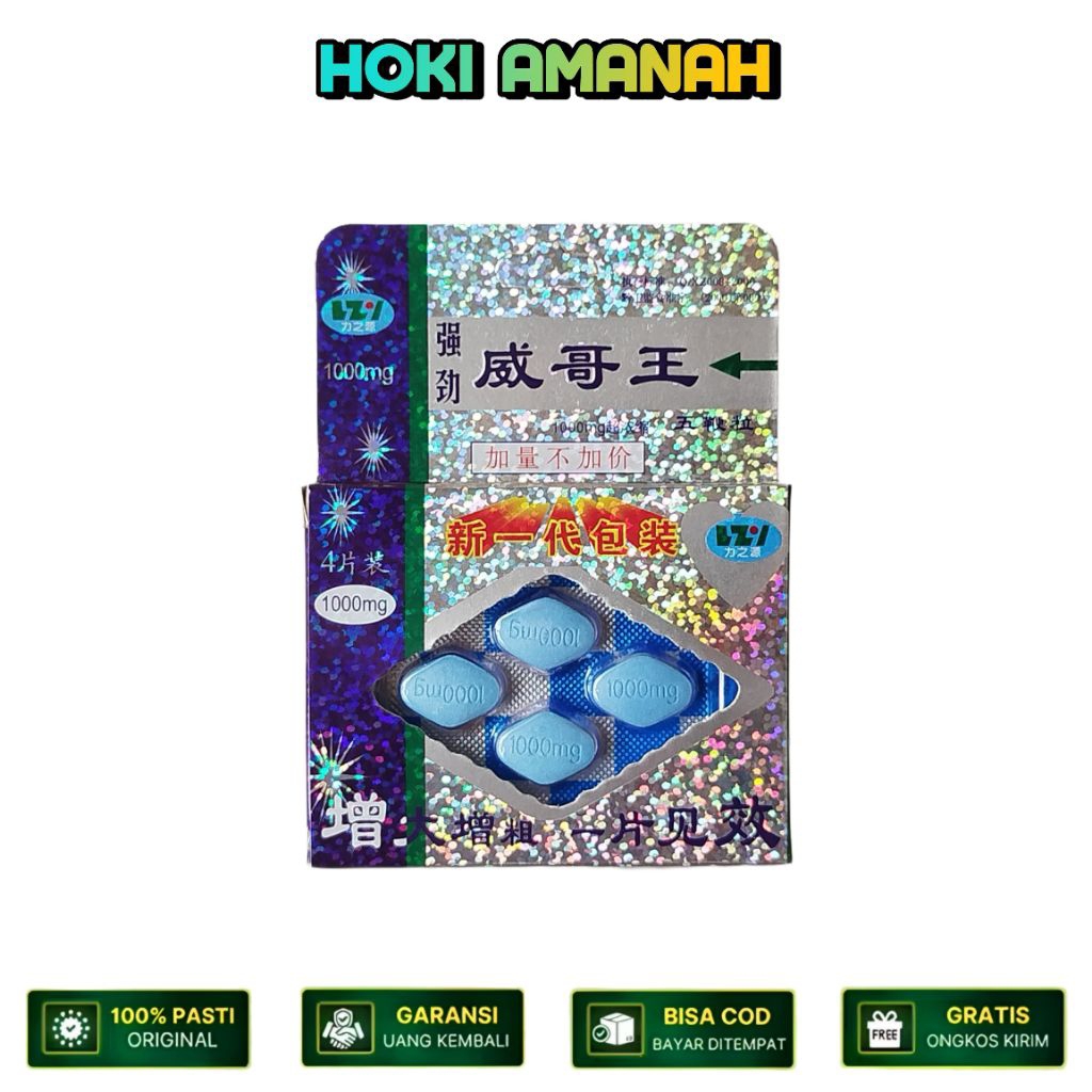 Privasi Aman Vigra Original Asli China isi 4 Obat Kuat Stamina Pria Pil Biru