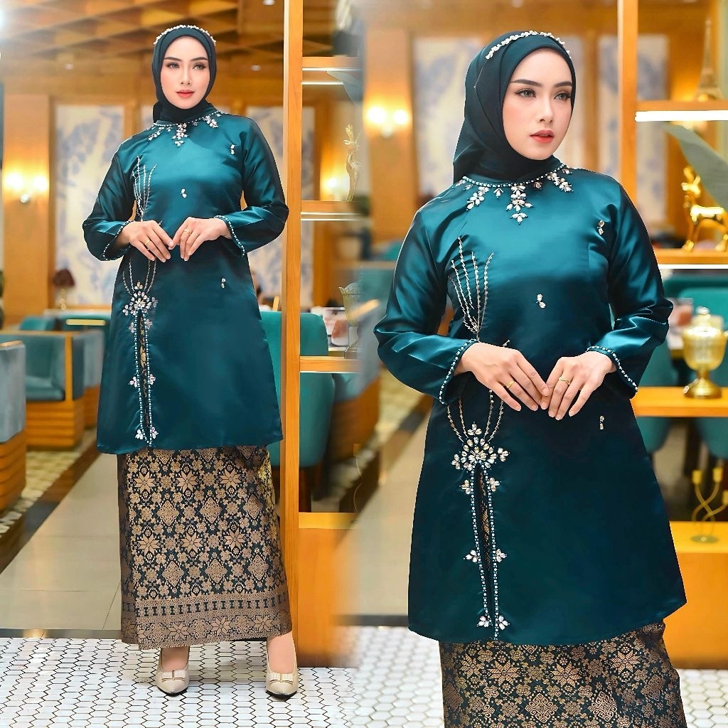 SET ROK KEBAYA LONG TUNIK PAYET PELANGI JAYA