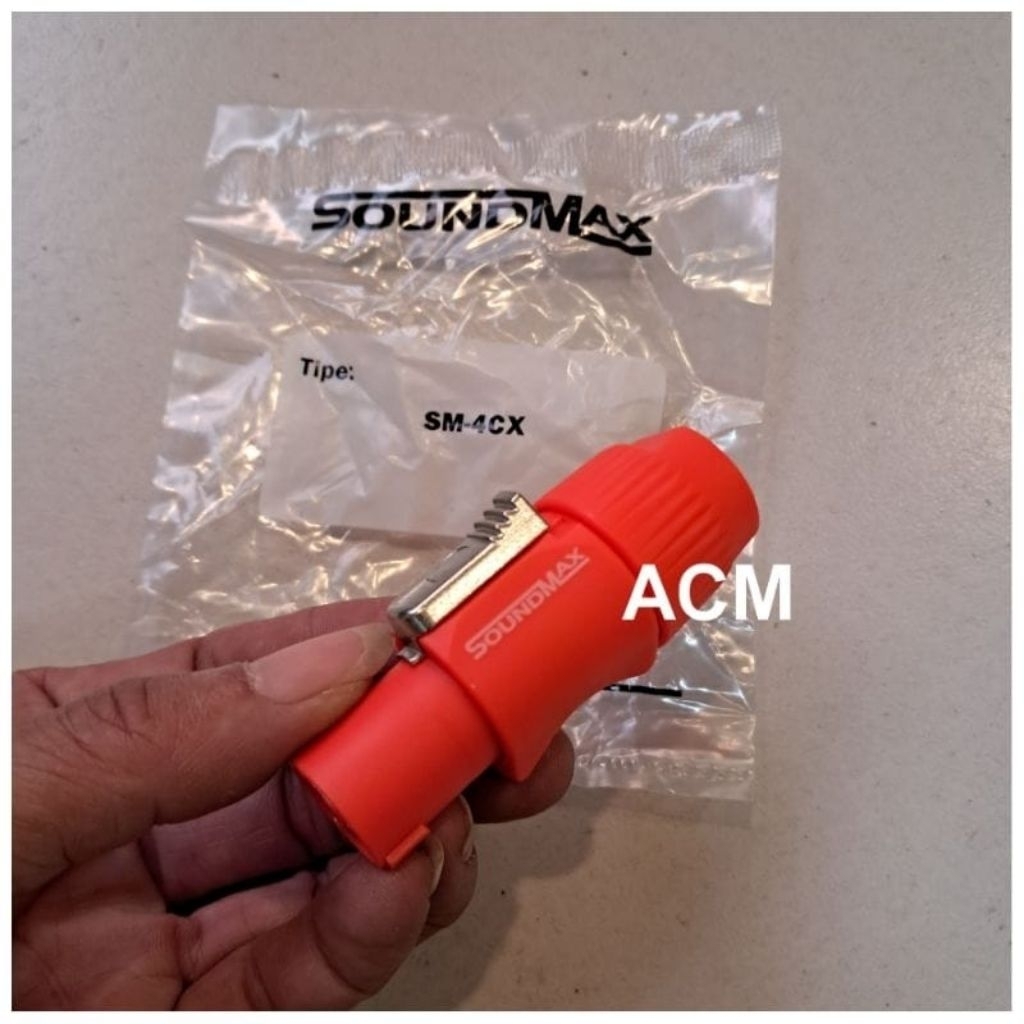 JACK SPIKON SOUNDMAX ORANGE 4 PIN UNTUK SPEAKER PASIF ORIGINAL