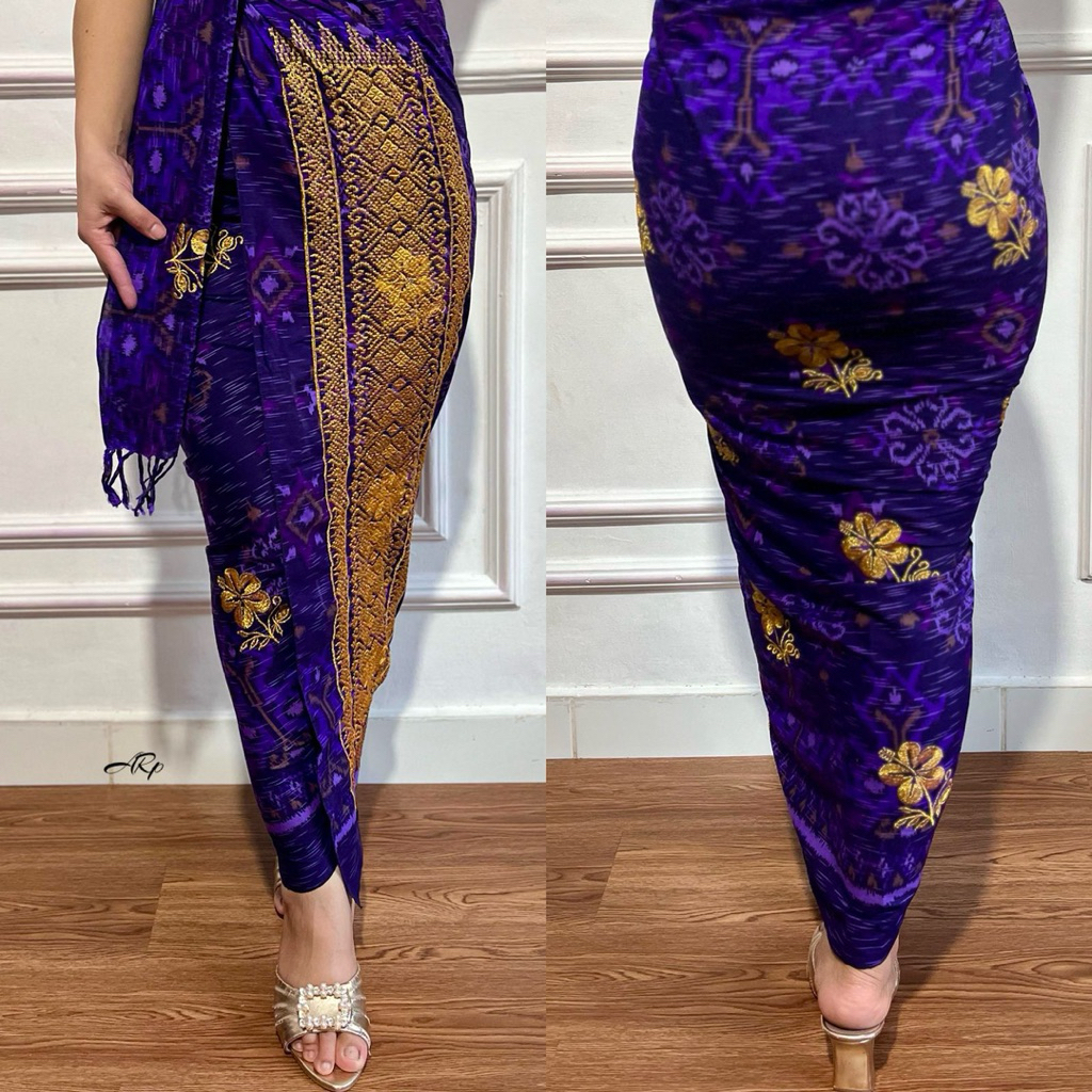 KAMEN KATUN ENDEK BORDIR TUMPAL SET SELENDANG