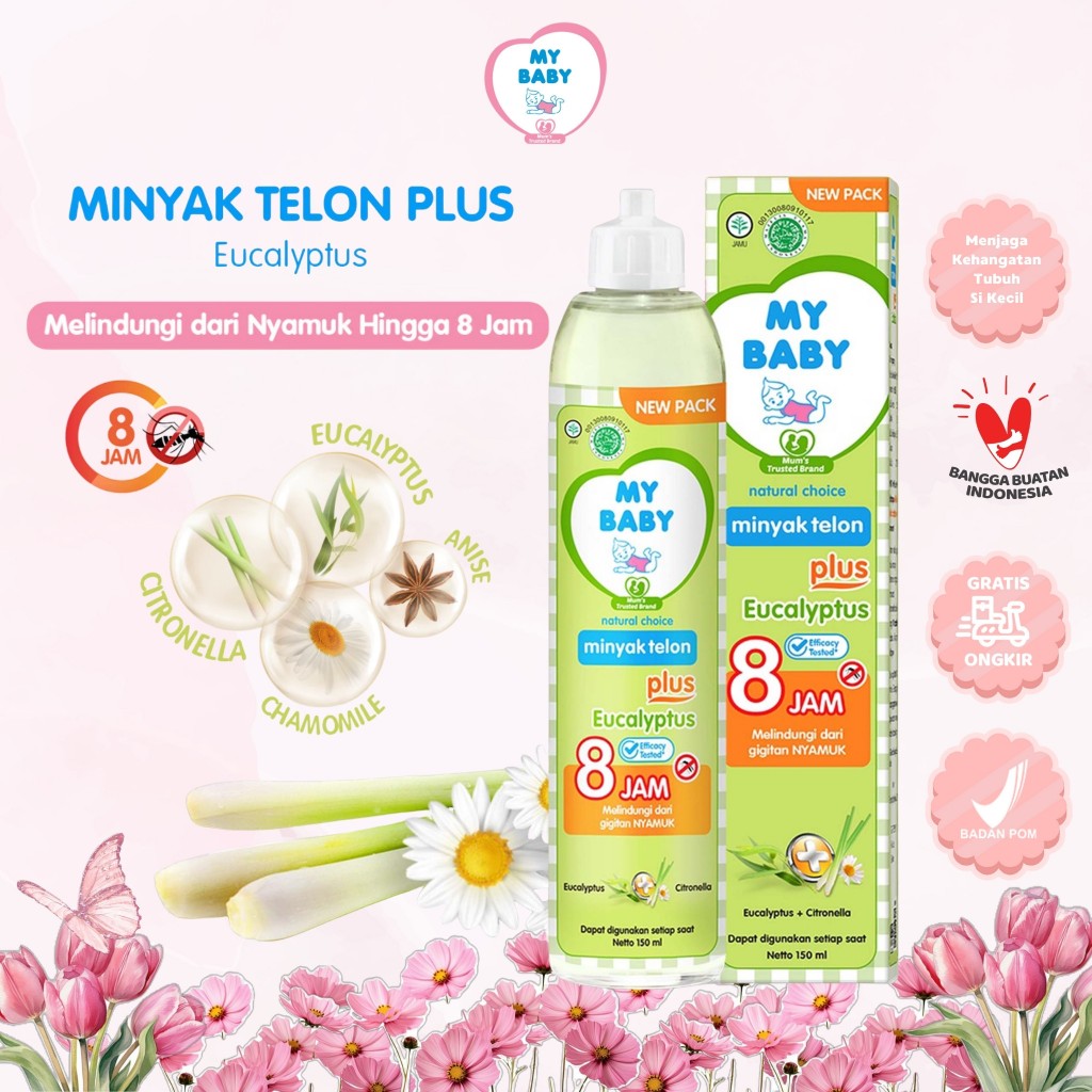 MY BABY Minyak Telon Plus Eucalyptus 30ml | 60ml | 90ml | 150ml - Minyak Bayi Anti Nyamuk 8 Jam
