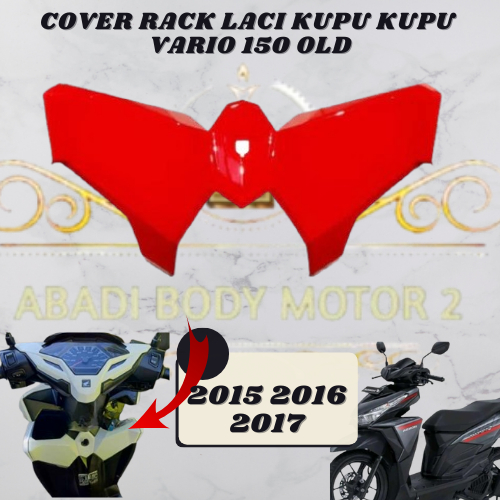 cod - cover laci rack laci dasbor honda vario 125 150 old 2016 2017 k59a merah glosy non original