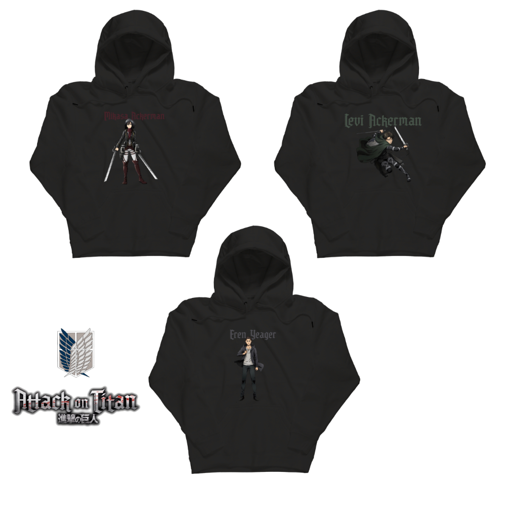 Jaket Hoodie Anak Anime Attack On Titan - Unisex 1-10 tahun