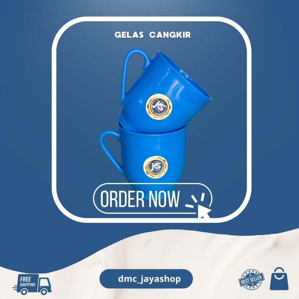 Gelas Cangkir Plastik 6 Pcs Bpa Free Warna Biru