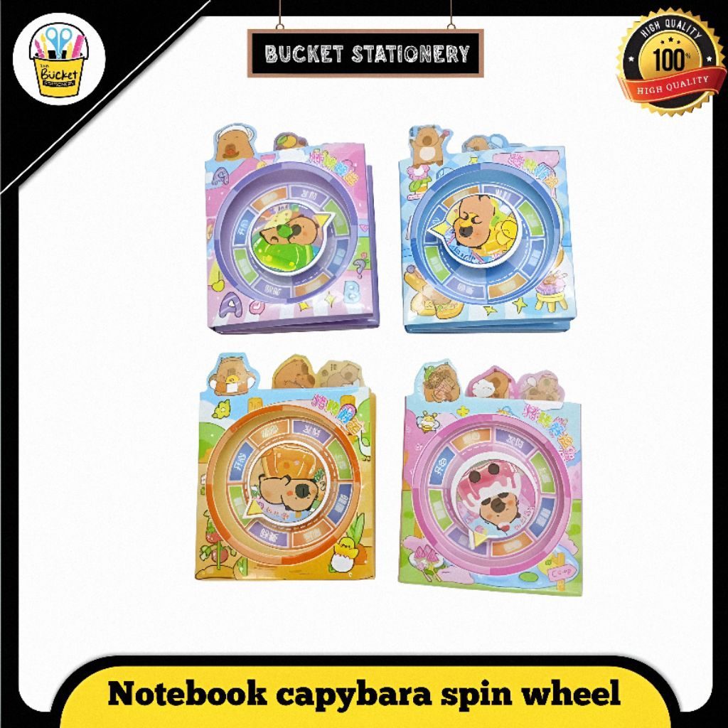 

Notebook mini capybara spin wheel/note dengan spiner
