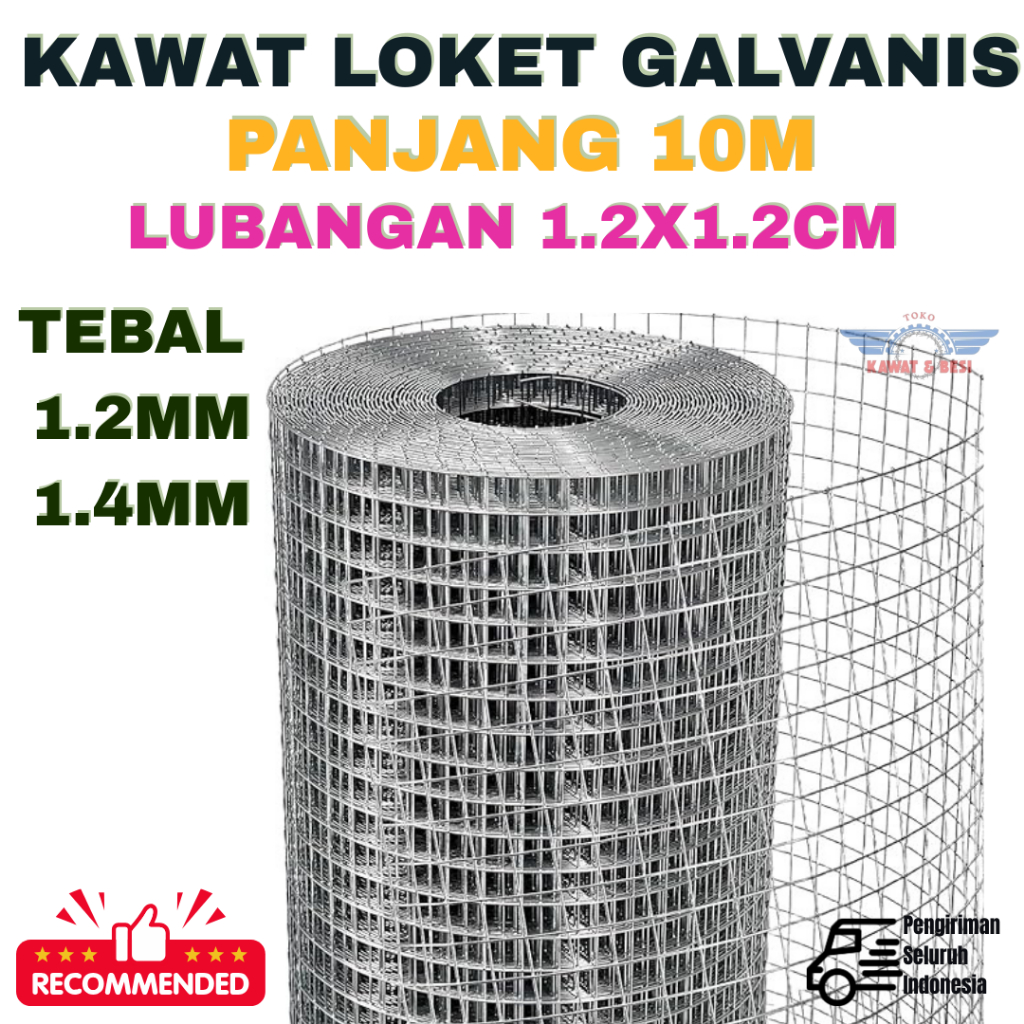 KAWAT LOKET GALVANIS PANJANG 10M TEBAL 1.2MM, 1.4MM HARGA MURAH
