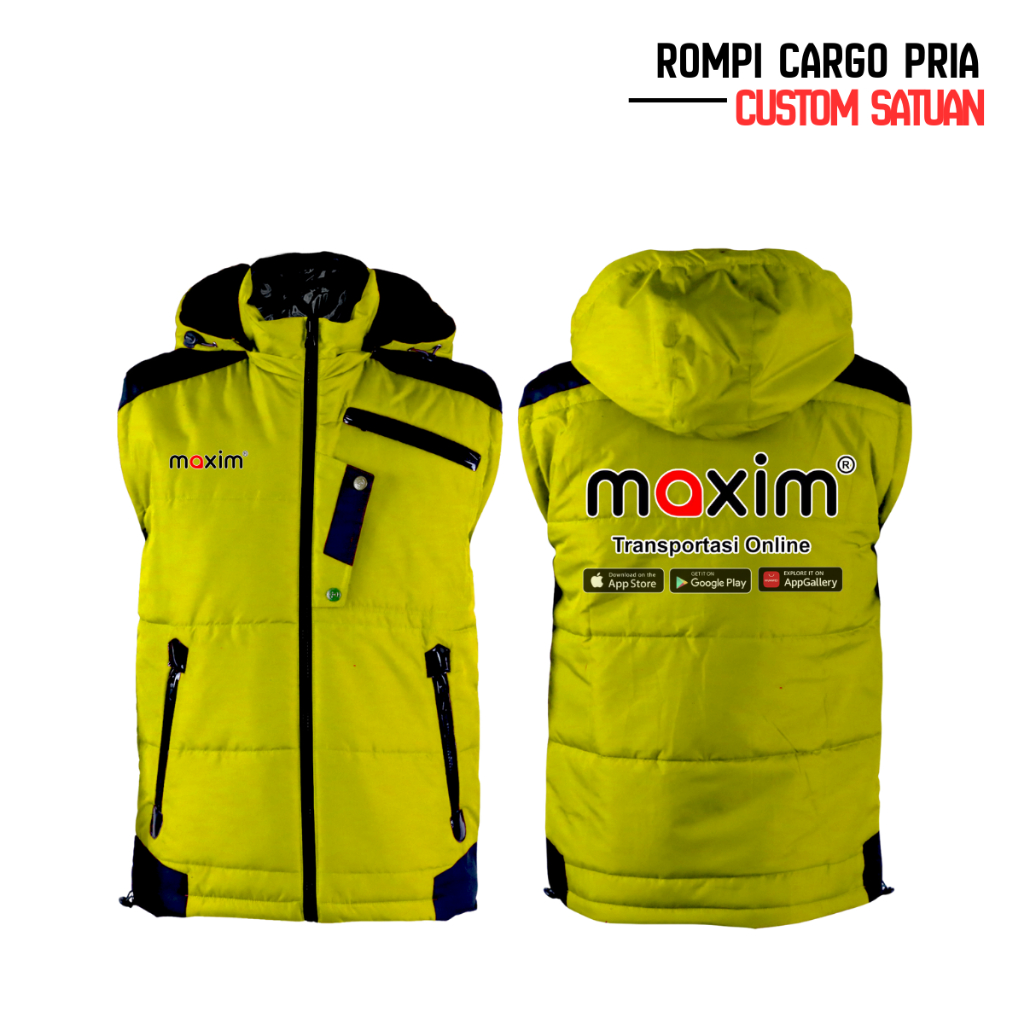 Rompi Bodyvest Cargo Pria Custom Maxim Rompi Driver Rompi Ojek Online Maxim