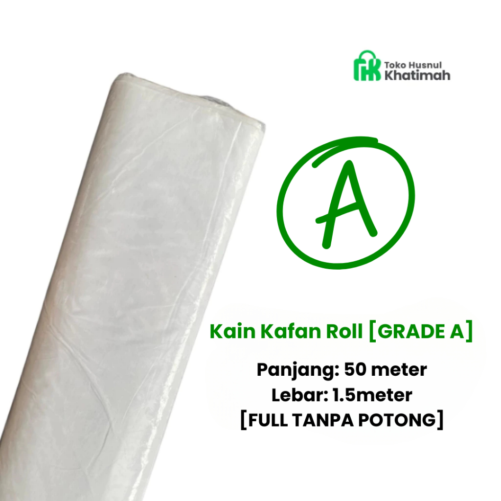 [Per Roll GRADE A] Kain Kafan Roll (50 meter) Kain Kafan Roll-Rollan Kain Kafan Roll