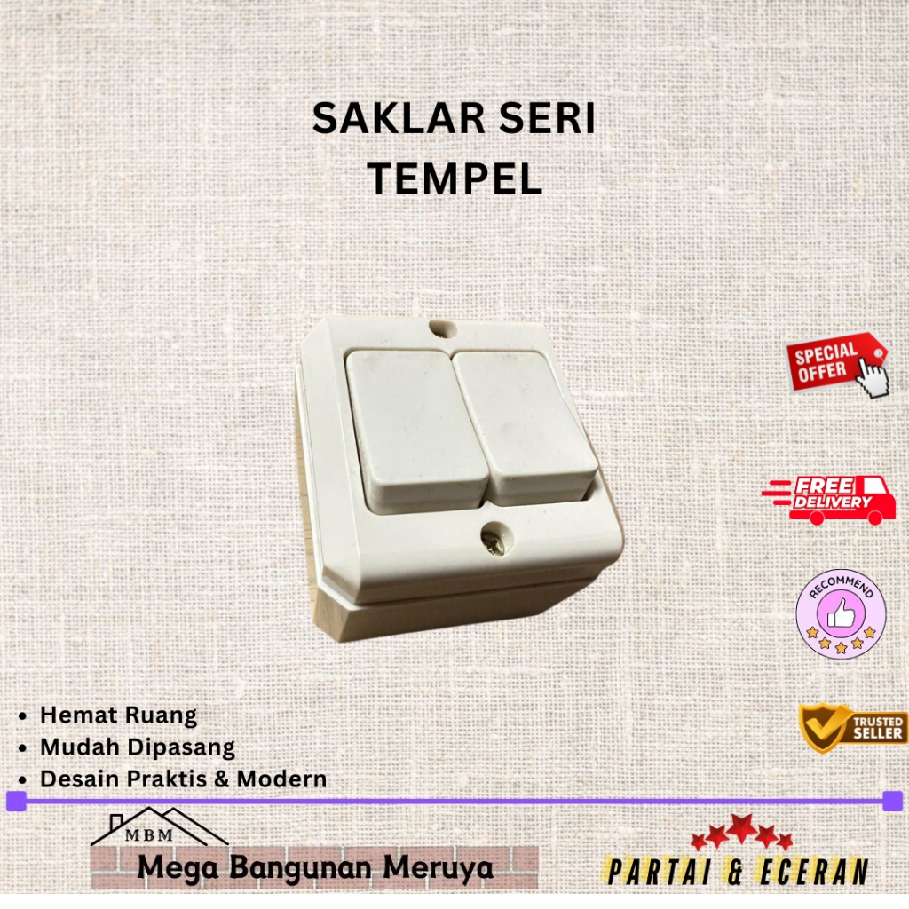 Saklar BROCO 2 SALAR  / Saklar Ganda BROCO / Saklar Seri BROCO / Saklar Double BROCO NEW GEE DITANAM