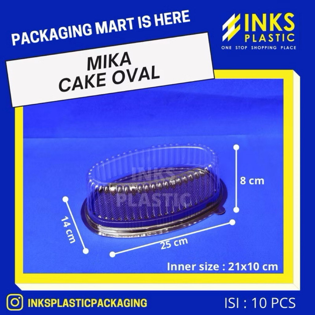 MIKA CAKE OVAL KOTAK MIKA KUE BENING TRANSPARAN (10 PCS)