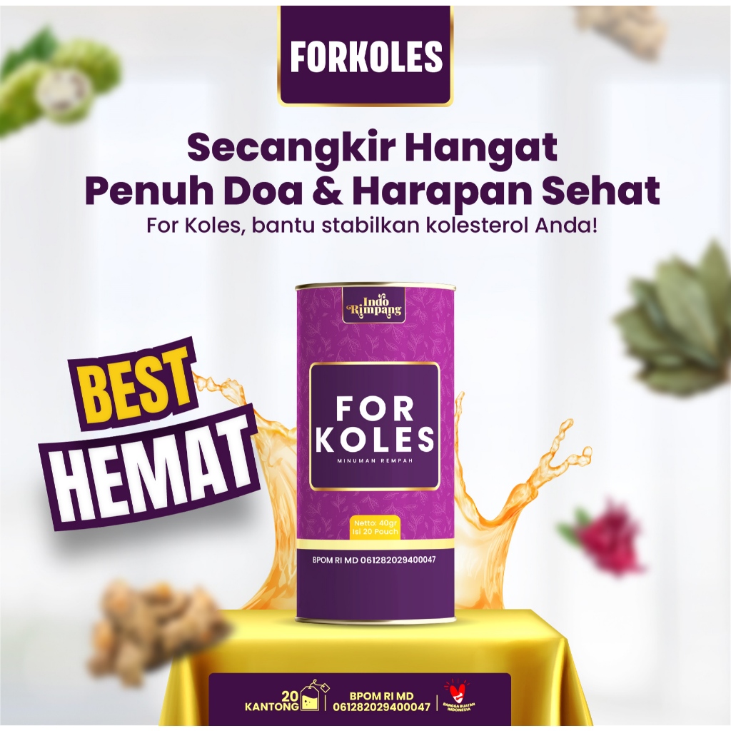 

Teh For Koles Herbal Tea 20 Kantong Minuman Rempah Forkoles Jaga Kolesterol & Tekanan Darah Hipertensi BPOM