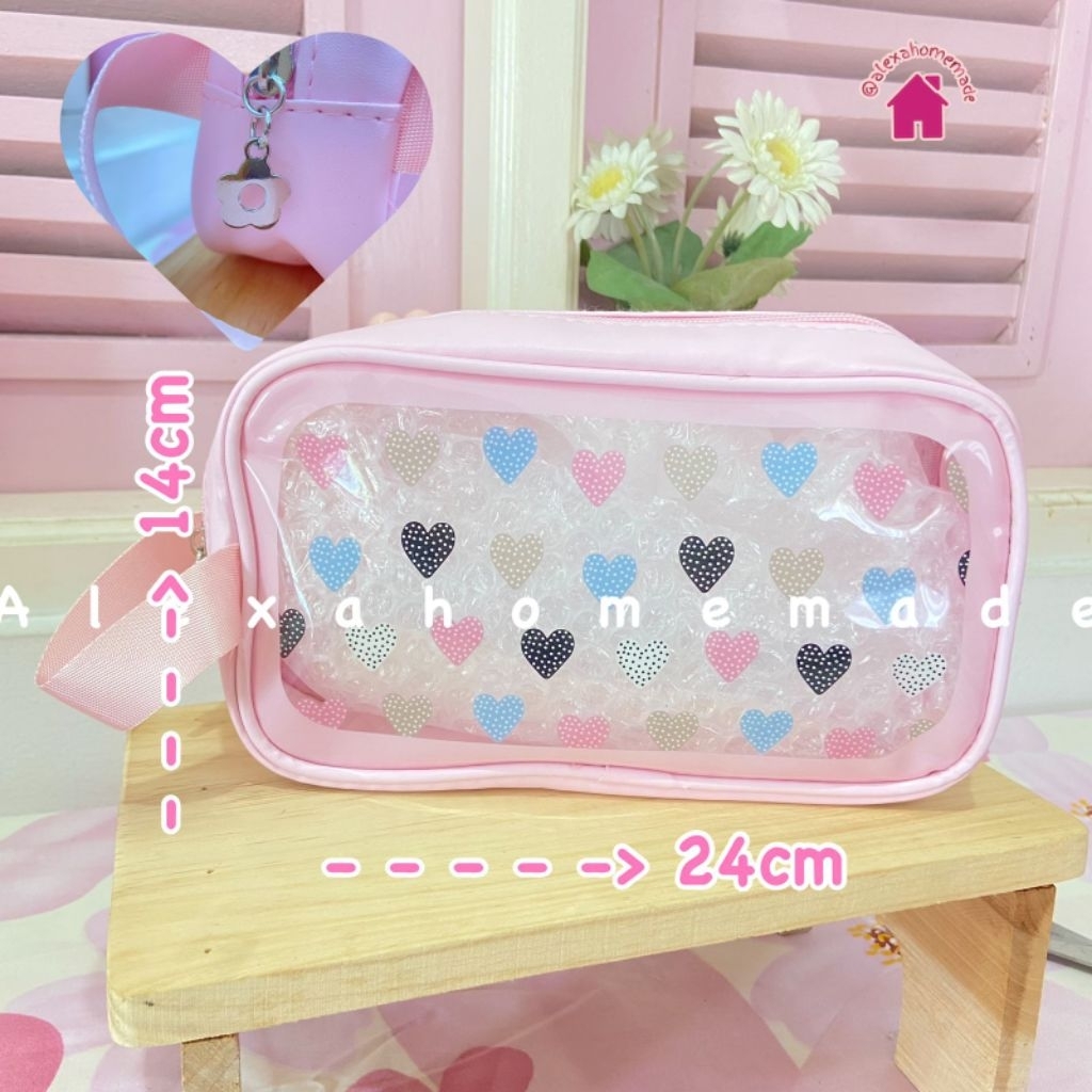 

POUCH PINK LOVE/TEMPAT PENSIL/MAKEUP/AKSESORIS