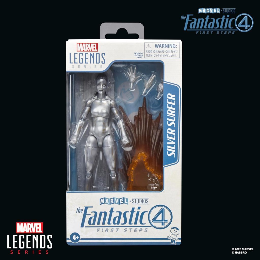 READY SERI MARVEL LEGENDS SILVER SURFER, FANTASTIC FOUR: FIRST STEPS, MAINAN FIGUR AKSI KOLEKSI FILM