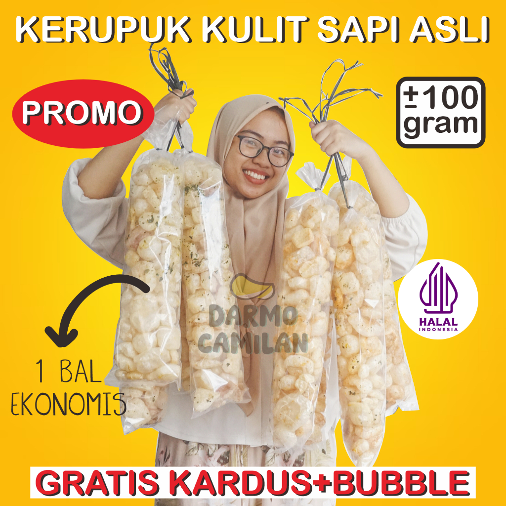 

Rambak Kulit Sapi HALAL 1 Bal Ekonomis Dorokdok Krupuk Kulit