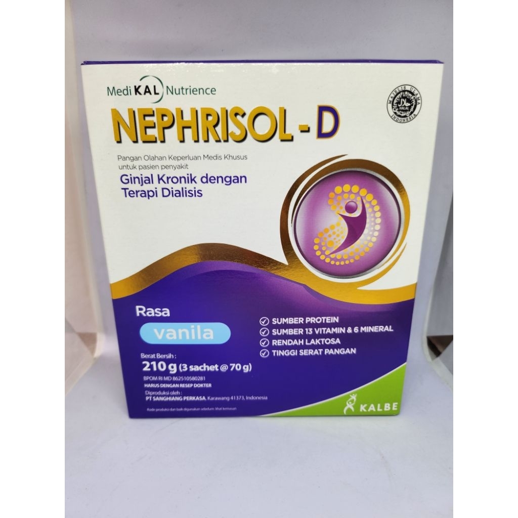 

NEPHRISOL D VANILA 210 Gram - susu tinggi protein khusus pasien ginjal dialisis
