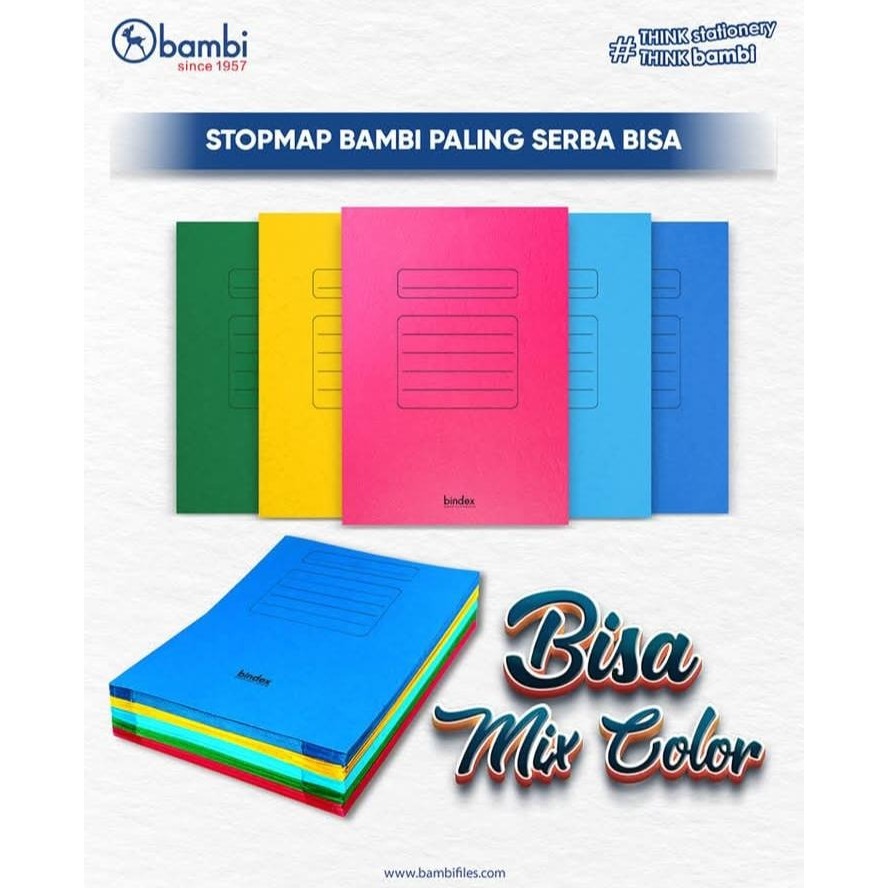 

10 pcs stopmap map kertas bindex (bambi) tebal warna cerah