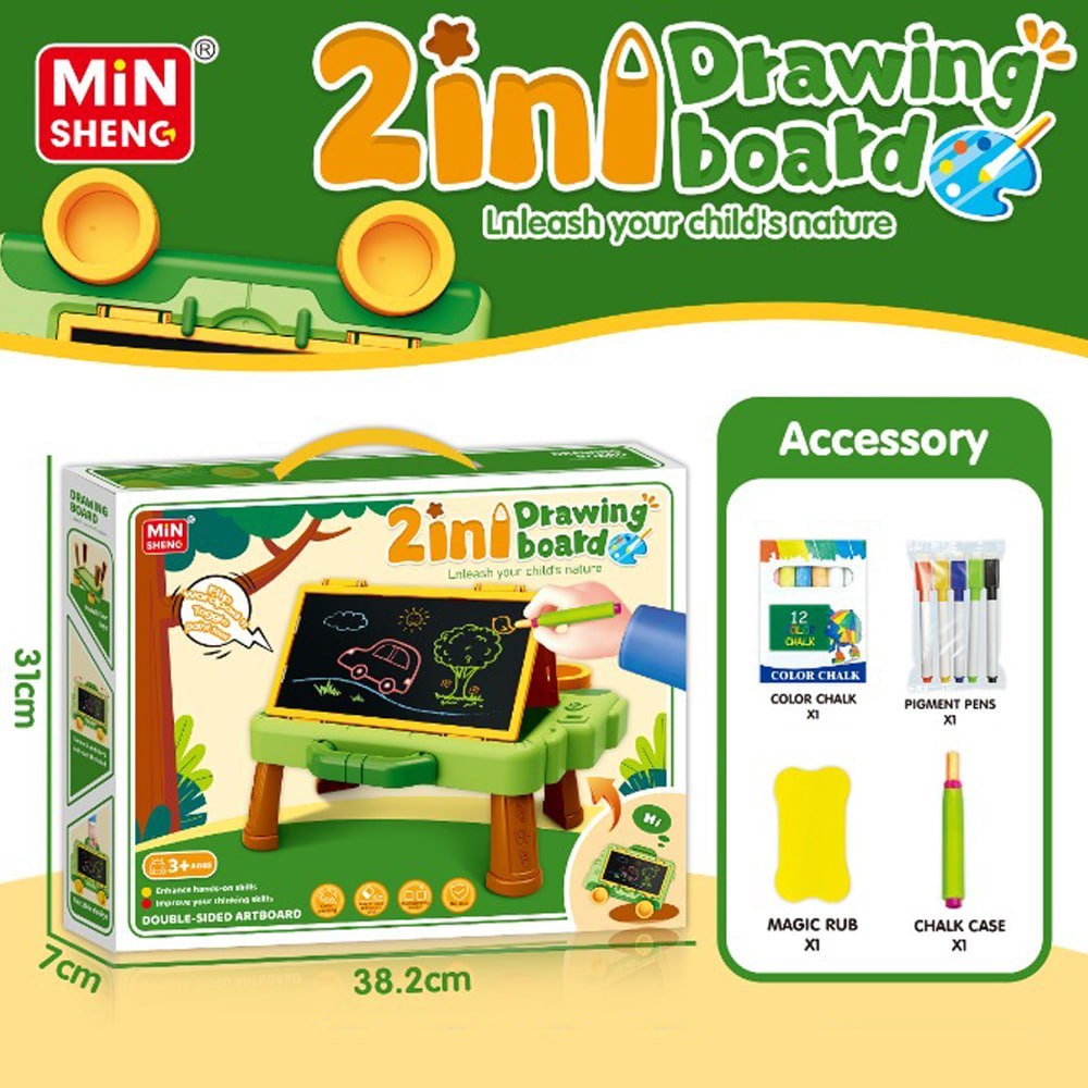 

[capt] Papan Tulis Portabel Edukasi Menggambar Bahan Plastik - Drawing Board 2 in 1