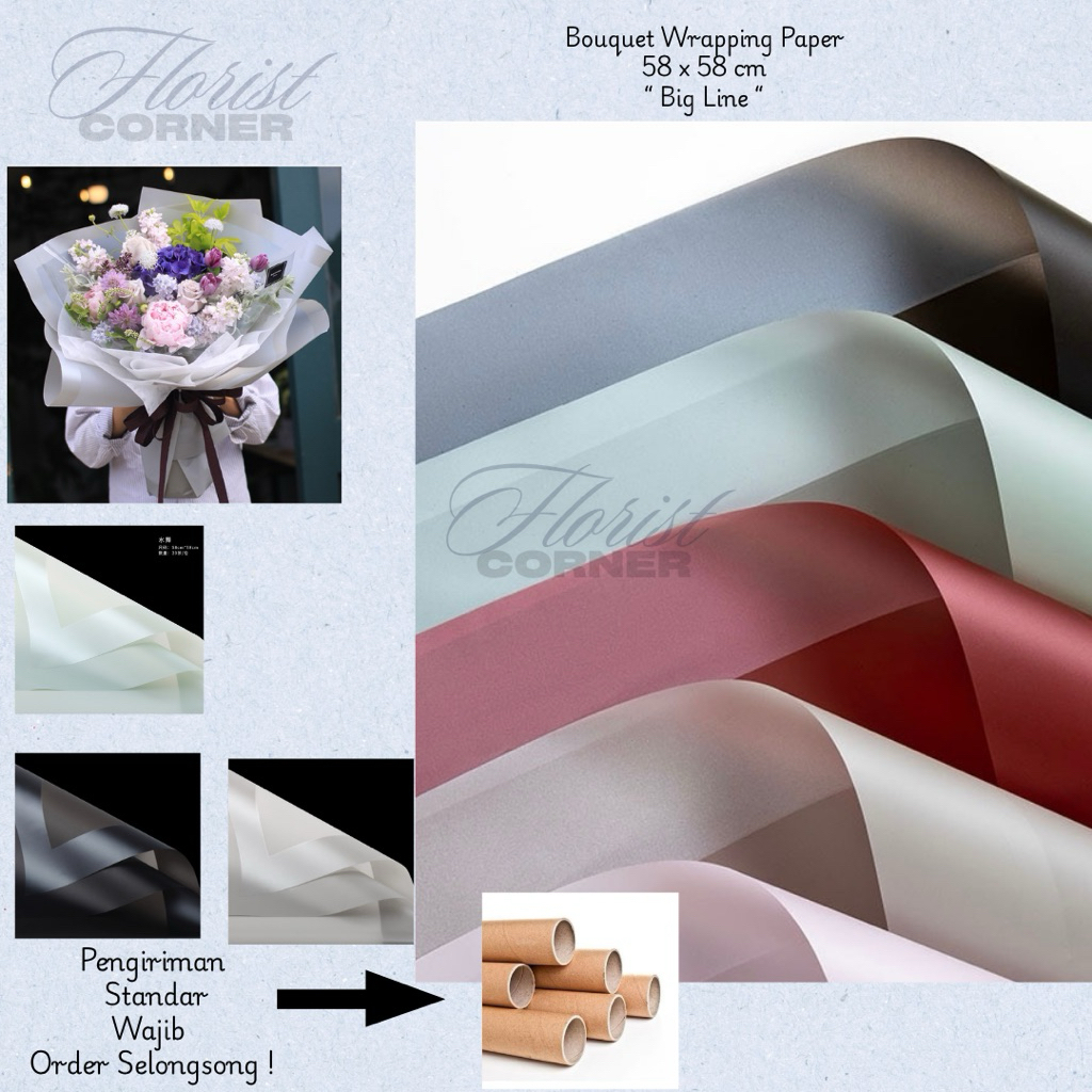 

[ Per Lembar ] Kertas Wrapping Buket Big Border