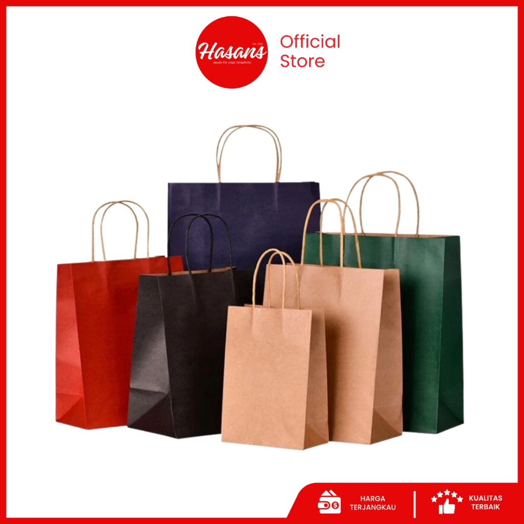 

[12 Pcs] Paper Bag Warna Warni / Tote Bag / Shopping Bag / Hand Bag Kertas Polos / Tas Kraft Kertas Polos Warna Warni / Kantong Krts Polos Wrn