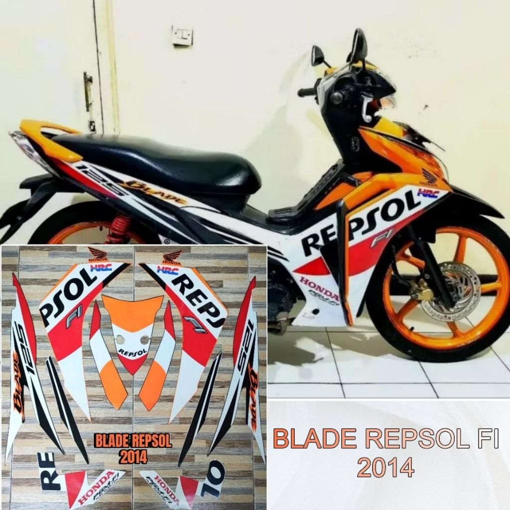 Stiker Striping Lis Body Motor Blade Repsol 2014 Fi Standar