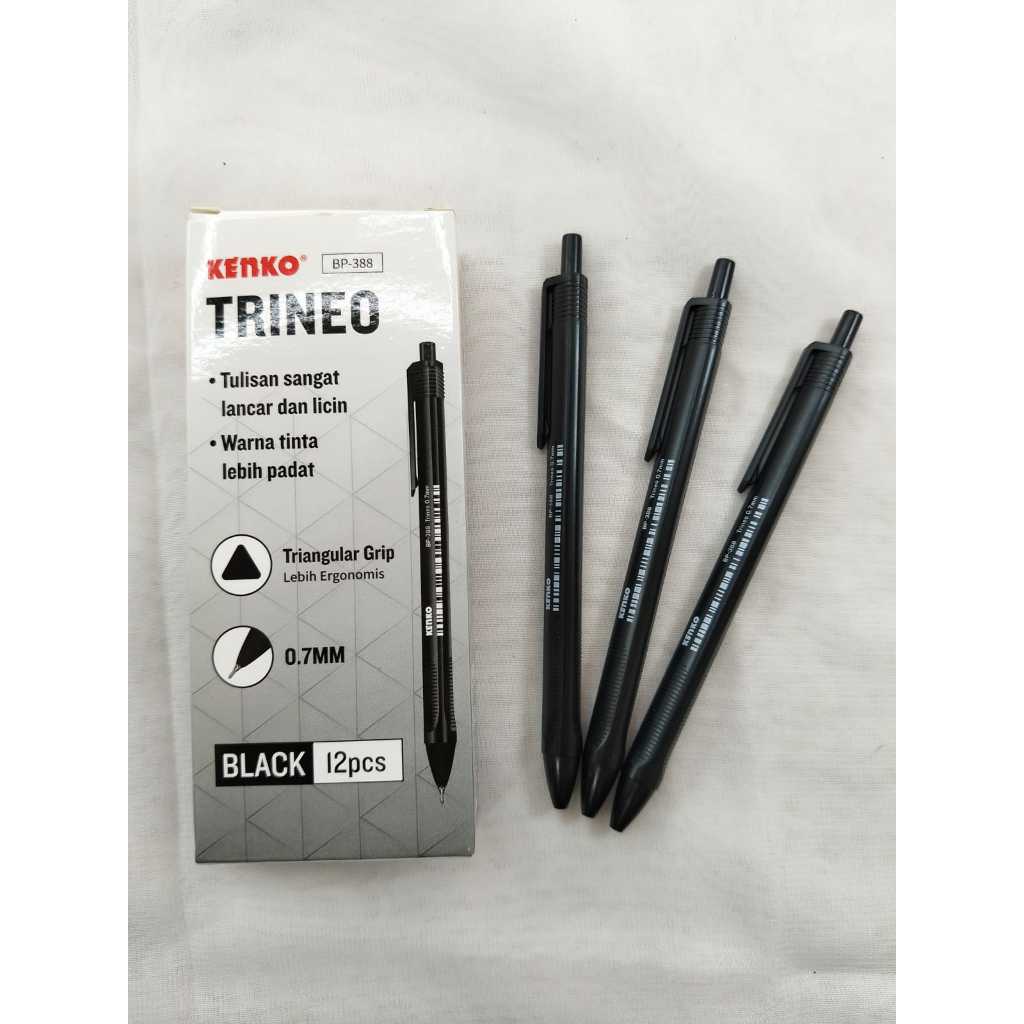 

PEN KENKO BP-388 TRINEO / Kenko BP388 Pulpen Cetrek Trineo Hitam / BP-388 Ballpen Retractable Trineo 0.7 mm / Pen Bolpoin Cetrek Murah 0,7mm