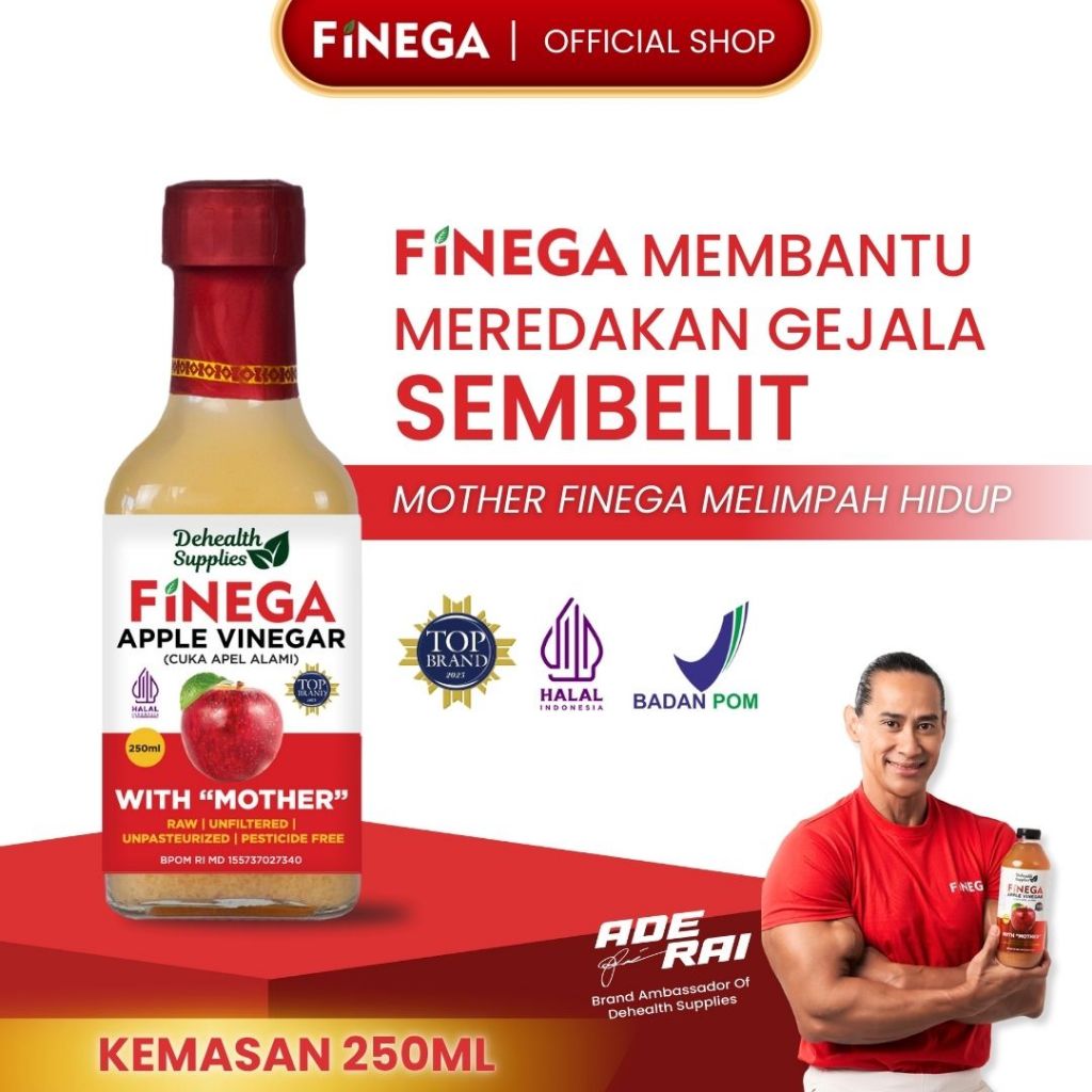 

Dehealth Supplies FINEGA CUKA APEL 250ml ( Botol kaca)