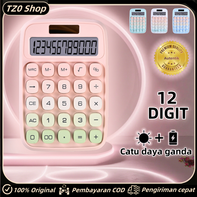 

Catu daya ganda kalkulator aesthetic calculator multifunksional manis berwarna permen, dokumen spesifik murid penting untuk belajar kalkulator dagang