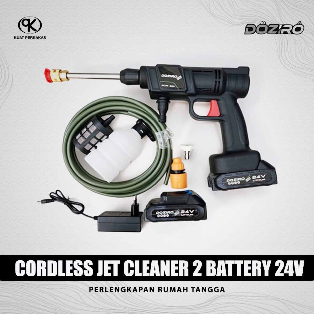 DOZIRO cordless jet cleaner ZCJW 2 battery 24V / Mesin cuci mobil motor / Mesin cuci ac