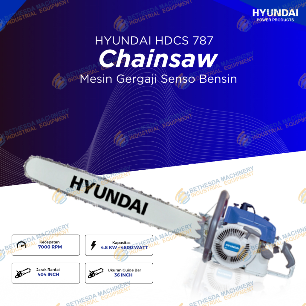 Mesin Senso Gergaji HYUNDAI / Chainsaw 36inch gasoline HDCS 787
