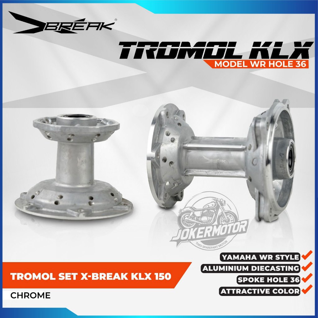 TROMOL SET X BREAK KLX 150 CHROME - KLX 150 BLACK - JOKERMOTOR