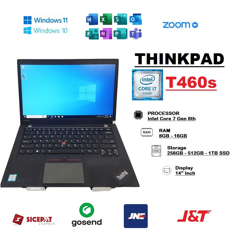 MURAH LAPTOP LENOVO THINKPAD T460s Intel Core 7 Gen 6th Ram 8GB UP TO 20GB SSD 256GB - 512GB Free Mo