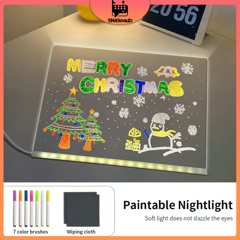 

Paintboard Acrylic Note Board Message With Led Stand | Board Planner Schedule | Acrylic Planner Table Decor