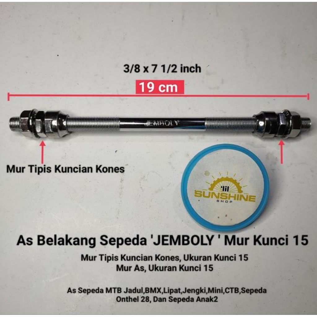 As Hub Roda Belakang Sepeda JEMBOLY Mur Kunci 15 Chrome Federal CTB Mini BMX