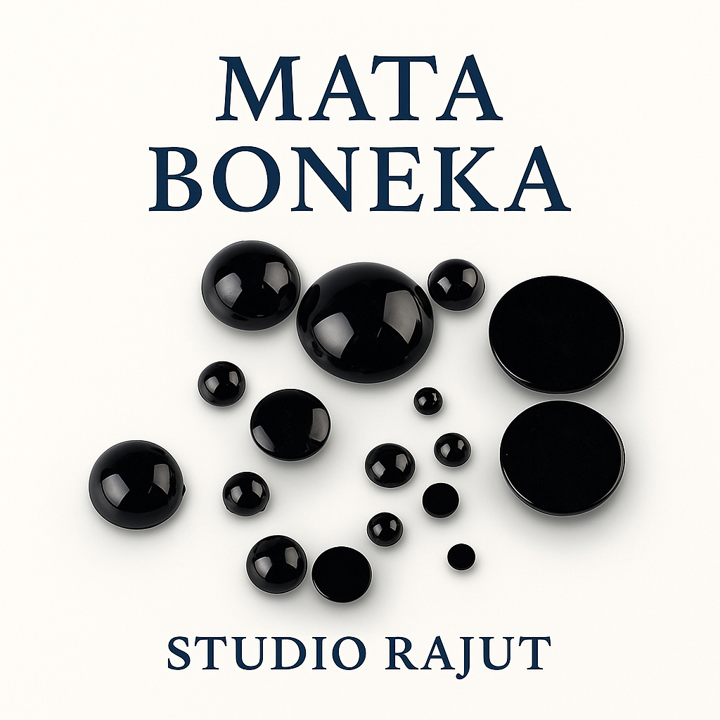 STUDIO RAJUT - MATA BONEKA TEMPEL BULAT SEPASANG