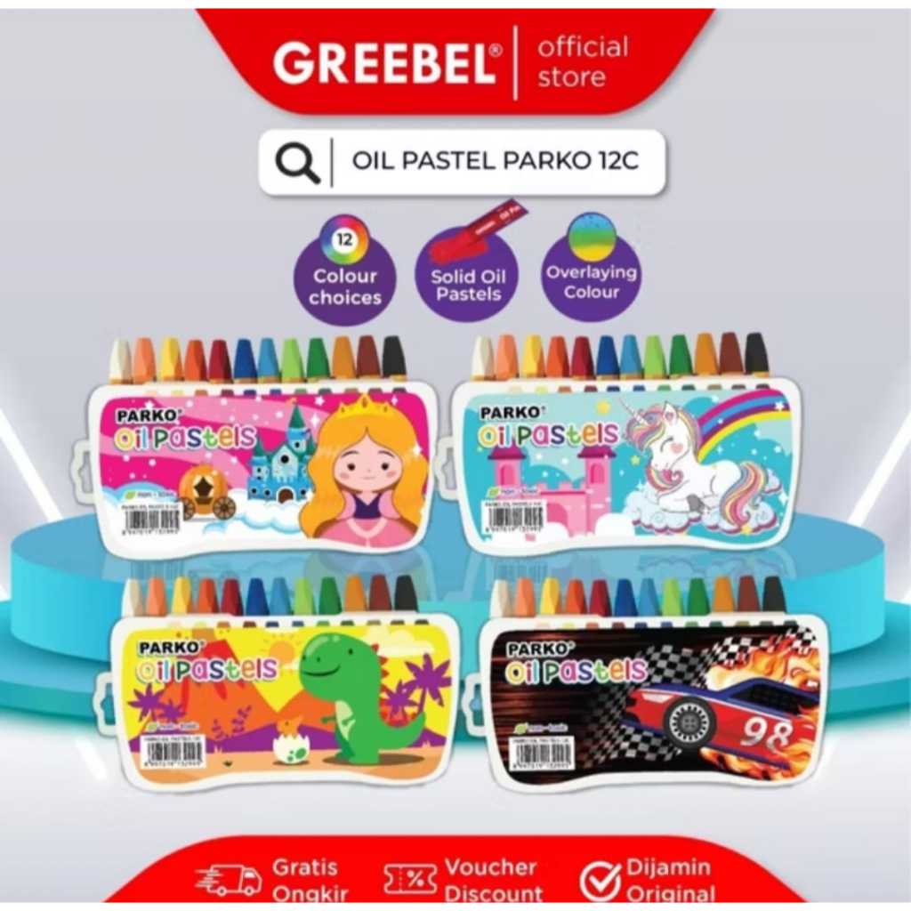 

CRAYON 12 WARNA PARKO /OIL PASTEL SET 12 PARKO NON TOXIC