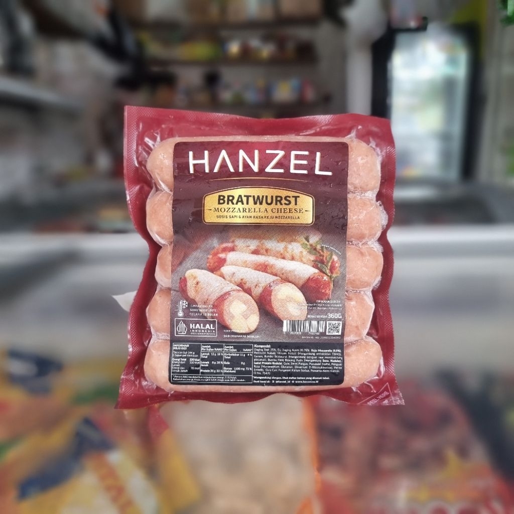

Hanzel Bratwurst Mozzarella and Cheese Sosis Keju 360g