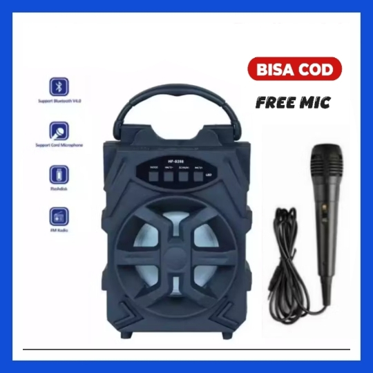 BISA COD Speaker Bluetooth HF-288/XTM-168 Bonus Mic karaoke player karoeke Werles