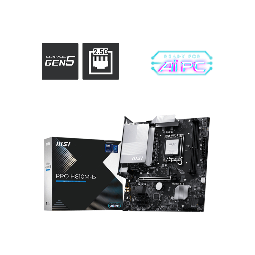 Motherboard MSI PRO H810M-B (LGA1851, H810, DDR5, USB3.2, SATA3)